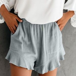 Must Have Summer Linen Ruffled Hem Shorts